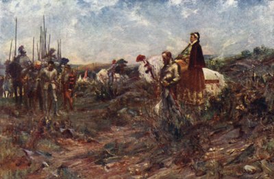 La regina Maria a Carberry Hill (litografia a colori) da Allan Stewart
