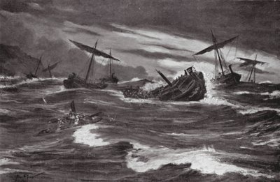 La flotta di Serse nella baia di Casthanea da Allan Stewart
