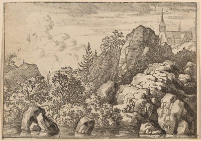 Chiesa su una collina, probabilmente c. 1645-1656 da Allart van Everdingen