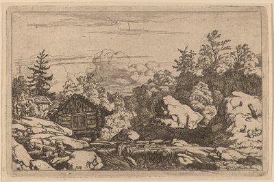 Cottage alla banca, probabilmente c. 1645-1656 da Allart van Everdingen