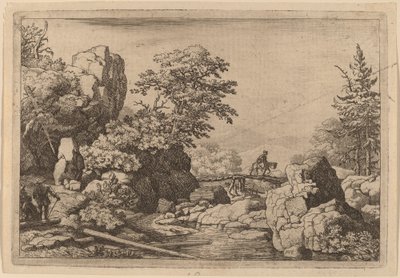 Cavaliere su un ponte da Allart van Everdingen