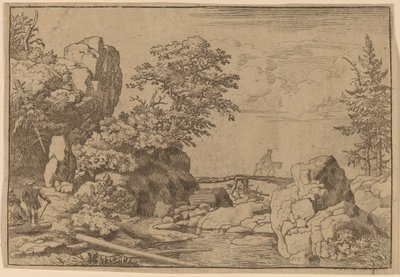 Cavaliere su un ponte da Allart van Everdingen