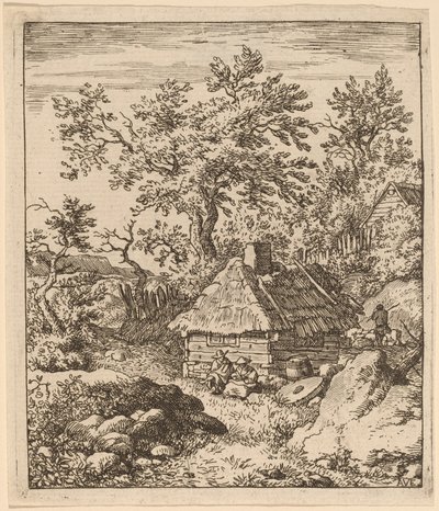 Paesaggio con macina vicino a una botte da Allart van Everdingen
