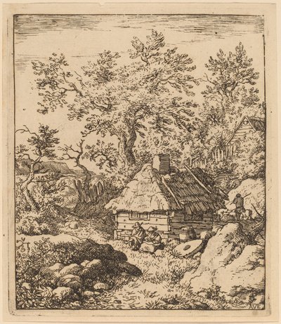 Paesaggio con macina vicino a una botte da Allart van Everdingen