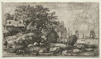 Paesaggio con due barche vuote da Allart van Everdingen