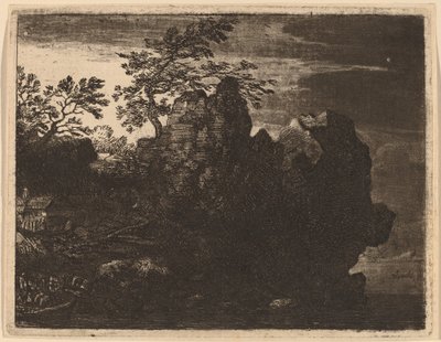 Grande roccia al fiume da Allart van Everdingen