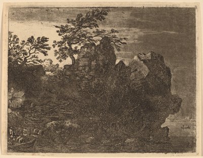 Grande roccia al fiume da Allart van Everdingen