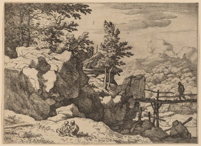 Uomo su un Piccolo Ponte di Legno da Allart van Everdingen