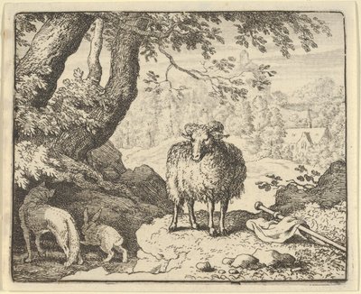 Renard convince il coniglio a entrare nella sua tana e lo uccide, 1650-75 da Allart van Everdingen