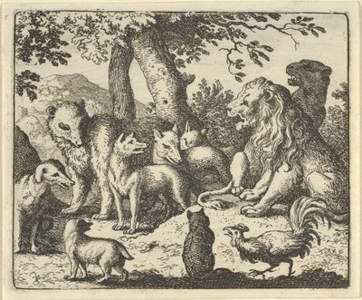 Renard si discolpa dei suoi crimini davanti al leone, 1650-75 da Allart van Everdingen