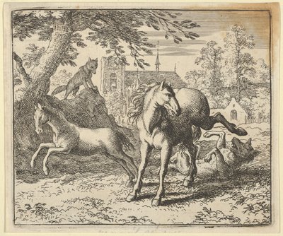 Renard va con il tasso alla corte per placare la rabbia del leone, 1650-75 da Allart van Everdingen