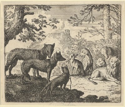 I genitori di Renard chiedono di ritirarsi dalla corte, da "Renard la Volpe" di Hendrick van Alcmar da Allart van Everdingen