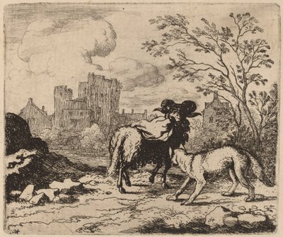 Reynard chiede al montone di consegnare un documento da Allart van Everdingen
