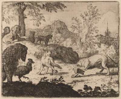 Reynard acceca il lupo in un occhio, probabilmente c. 1645-1656 da Allart van Everdingen