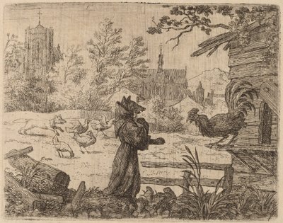 Reynard travestito da monaco, probabilmente c. 1645-1656 da Allart van Everdingen