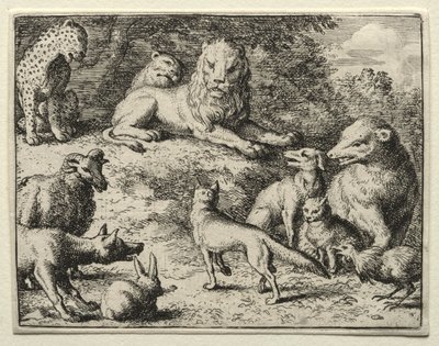 Reynard la Volpe: Reynard appare a corte da Allart van Everdingen