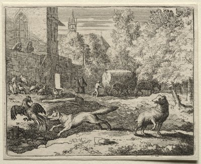 Reynard la Volpe: Reynard che insegue le galline da Allart van Everdingen