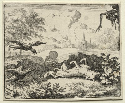 Reynard la Volpe: Reynard finge di essere morto da Allart van Everdingen