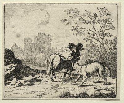Reynard la Volpe: Reynard invia un pacchetto al leone da Allart van Everdingen