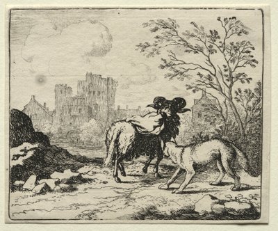 Reynard la Volpe: Reynard invia un pacchetto al leone da Allart van Everdingen