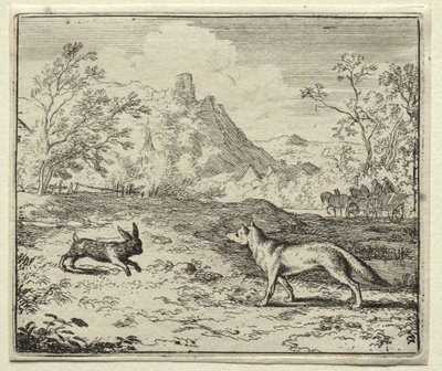 Reynard la Volpe: Reynard e il coniglio da Allart van Everdingen