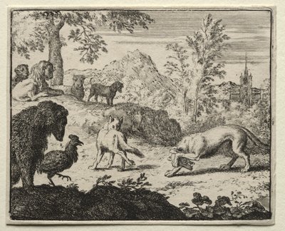Reynard la Volpe: Il combattimento tra Reynard e il lupo da Allart van Everdingen