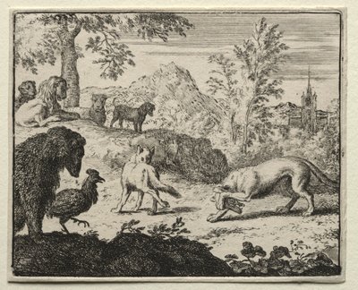 Reynard la Volpe: Il combattimento tra Reynard e il Lupo da Allart van Everdingen