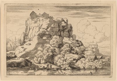 Fiume ai piedi di una roccia alta da Allart van Everdingen
