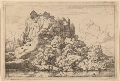 Fiume ai piedi di una roccia alta da Allart van Everdingen
