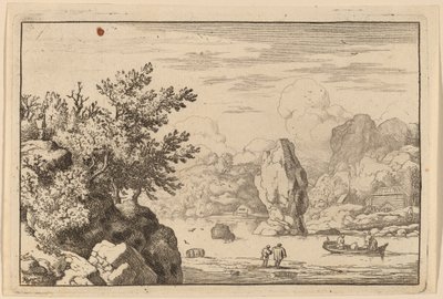 Roccia in mezzo a un fiume da Allart van Everdingen