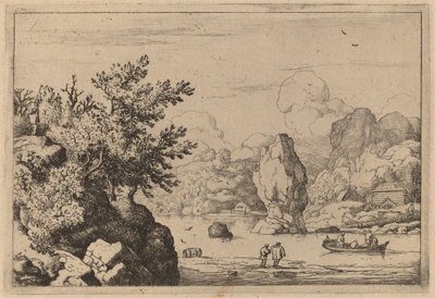 Roccia nel mezzo di un fiume, probabilmente c. 1645-1656 da Allart van Everdingen