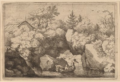 Barca sotto una roccia spaccata, probabilmente c. 1645-1656 da Allart van Everdingen