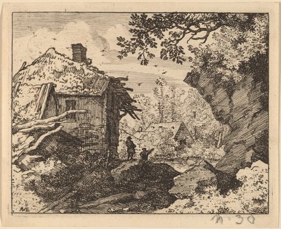 Capanna di paglia vista da dietro, probabilmente c. 1645-1656 da Allart van Everdingen