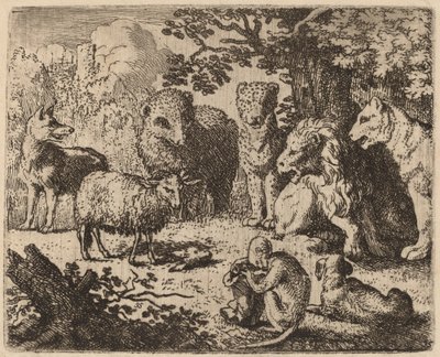 Il Documento è Aperto, Rivelando la Testa del Coniglio Assassinato, probabilmente c. 1645-1656 da Allart van Everdingen