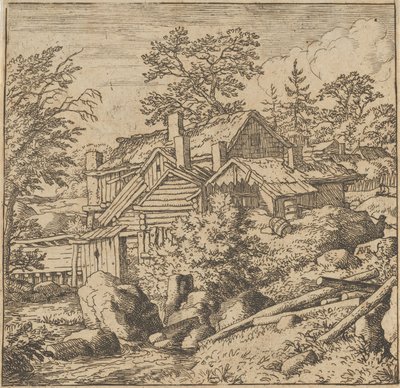 Il borgo sul lato della montagna da Allart van Everdingen