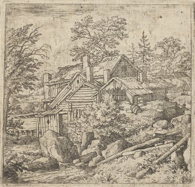 Il villaggio sul pendio della montagna da Allart van Everdingen