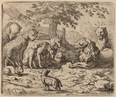 Il leone cerca consiglio, probabilmente c. 1645-1656 da Allart van Everdingen