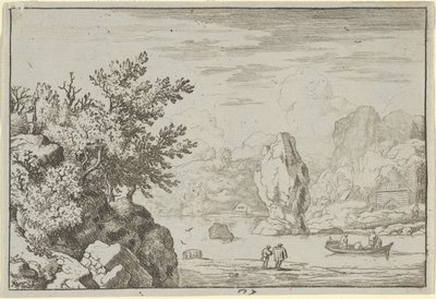 La roccia nel mezzo del fiume da Allart van Everdingen