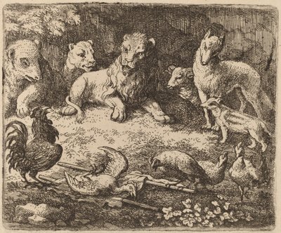 Il gallo carica Reynard, probabilmente ca. 1645-1656 da Allart van Everdingen