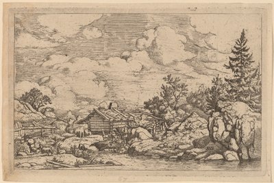 Tre capre al fiume, probabilmente c. 1645-1656 da Allart van Everdingen