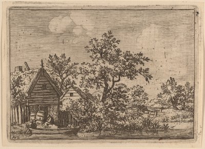 Due botti davanti a un cottage, probabilmente c. 1645-1656 da Allart van Everdingen