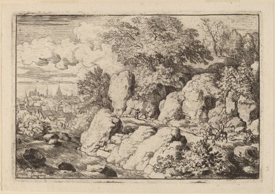 Due cavalieri su un sentiero roccioso da Allart van Everdingen