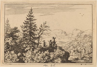 Due uomini su una collina da Allart van Everdingen