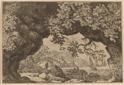 Vista attraverso una roccia perforata, probabilmente c. 1645-1656 da Allart van Everdingen