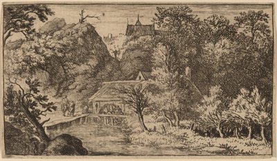 Mulino ad acqua ai piedi di una montagna da Allart van Everdingen