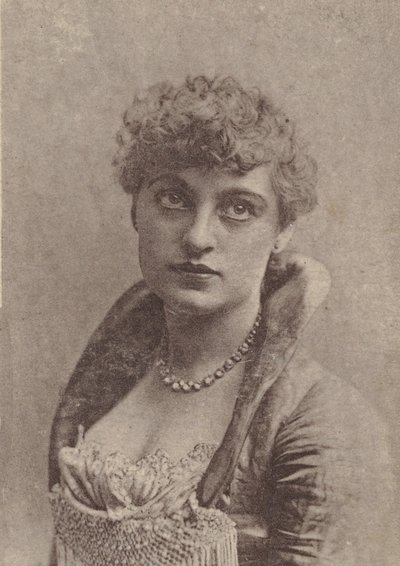 Charlotte Tittell, dalla serie Actresses N67 promuovendo Virginia Brights Cigarettes, ca. 1888 da Allen and Ginter