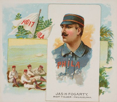James H. Fogarty, esterno destro, Philadelphia, da Worlds Champions, Seconda Serie N43..., 1888 da Allen and Ginter