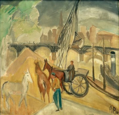 Paesaggio con ponte da Alma Del Banco