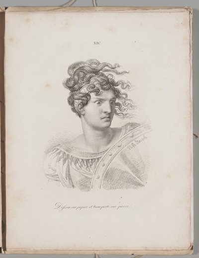 Arte della litografia: Testa di amazzone, lastra XIV da Alois Senefelder