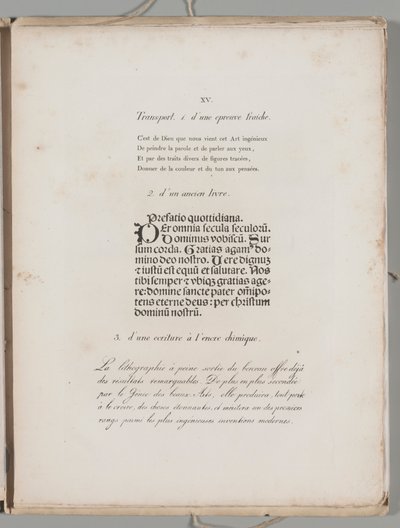 Arte della litografia: Stampa di lettere, lastra XV da Alois Senefelder